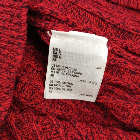 NWT KAREN SCOTT Christmas Sweater LARGE(12-14) Red Cable Knit V-neck Cotton 100% - Picture 12 of 12